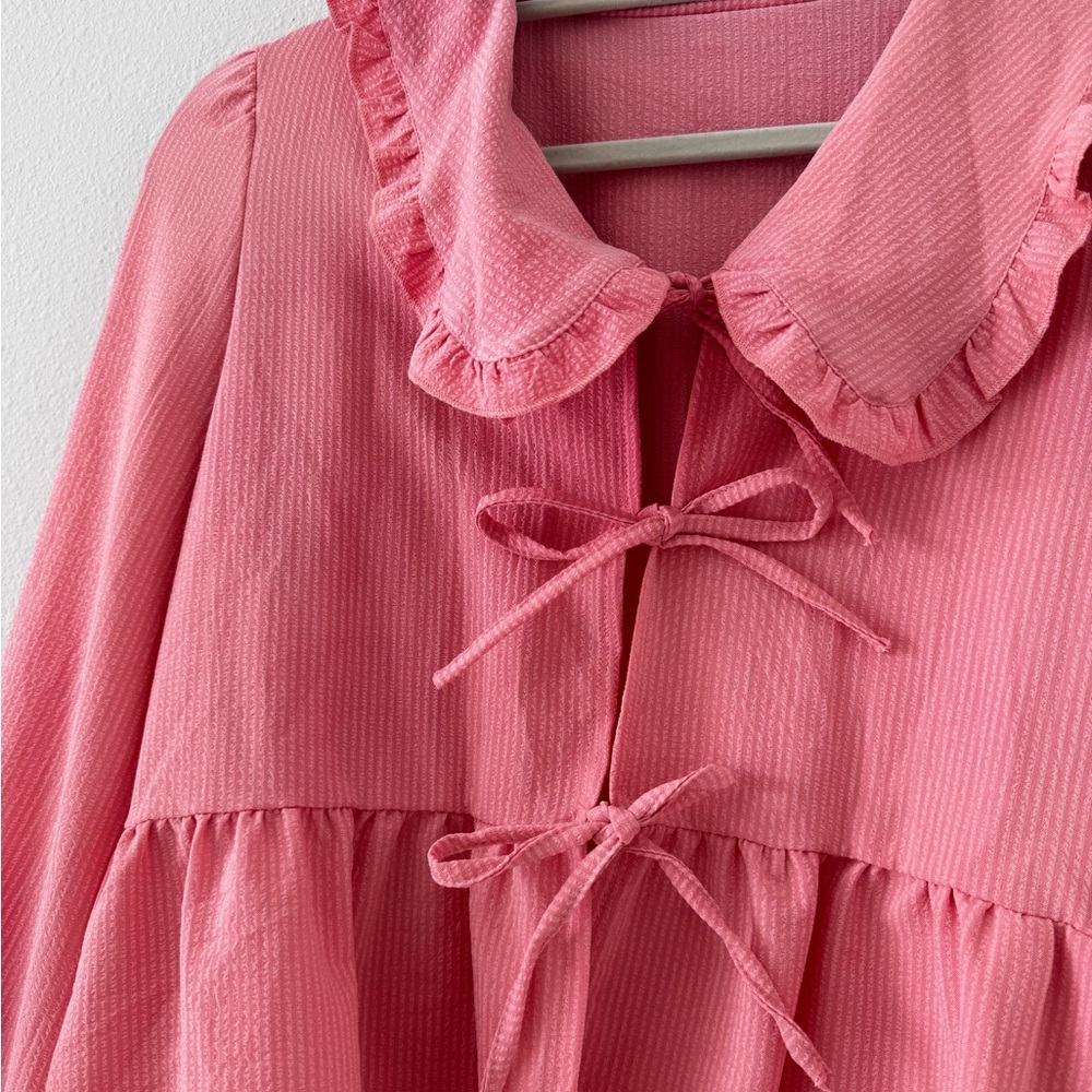 Pink Ruffled Women's Top - Picture 3 of 3